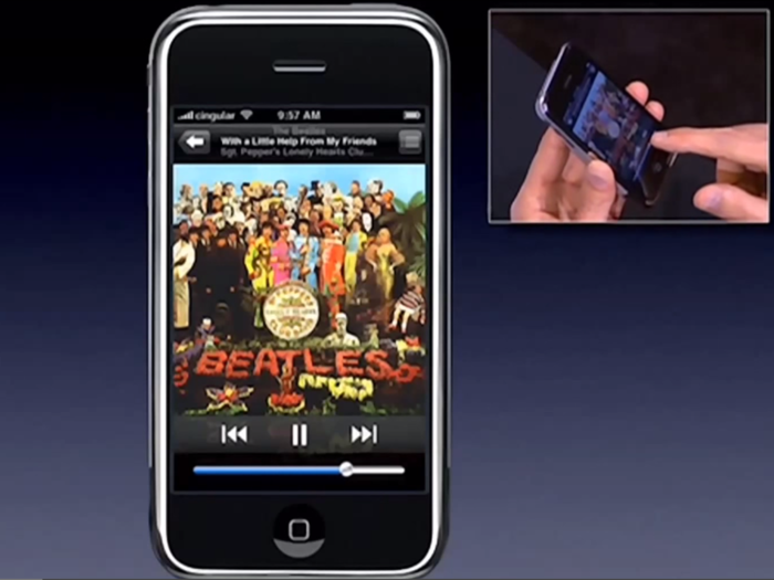 This is what the original iPod app looked like. Years later, Apple renamed the app to Music.