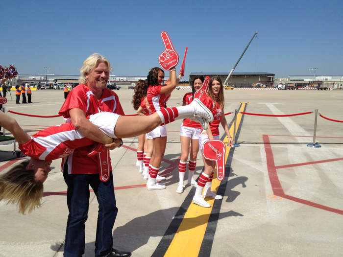 Branson is known for doing some crazy stunts to launch his companies. In 2007, he jumped off the top of the Palms Casino in Las Vegas to celebrate Virgin America