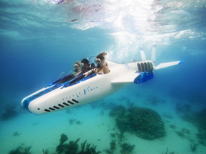 Guests at the island can also explore the ocean on the Necker Nymph, a three-person underwater aircraft that can travel up to 100 feet below the surface.
