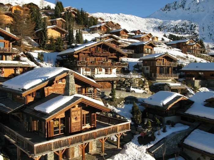 His lodge in the Swiss alpine town of Verbier provides year-round accommodations for up to 18 people. The location has prime access to the slopes, and there