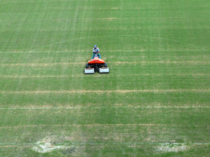 But the field is in admittedly "bad shape" going into the World Cup, with dirt patches everywhere.