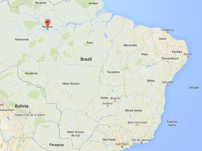 Manaus on a map. It