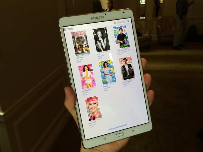 It comes with an app called Paper Garden, a virtual newsstand for digital magazines.