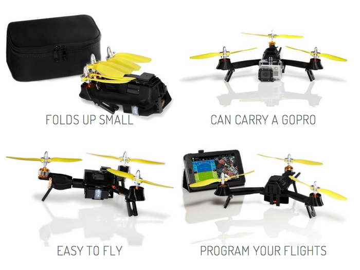 If you want something smaller and conspicuous, check out the Pocket Drone ($500).