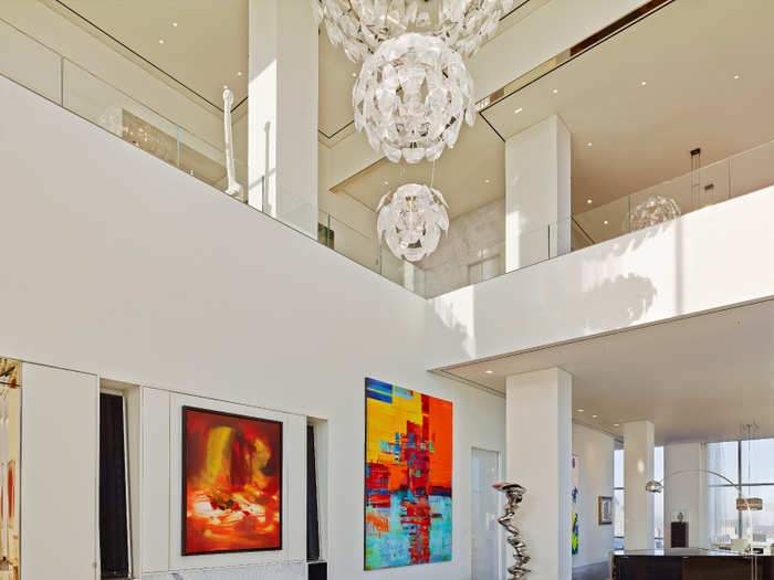 The high ceilings in the living room make the area feel extra spacious.