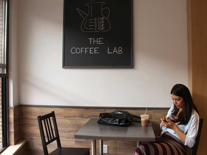 The new kid on the block, Coffee Lab, opened its doors just two months ago. The trendy internet café serves coffee from Williamsburg roaster Toby