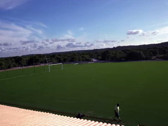 The pitch was orientated in the same direction as the stadiums where Germany will play their World Cup games. That way, the sun is in the correct place.