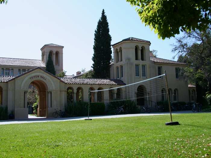 This is Toyon Hall, the sophomore residence hall. Loopt, a location-based app, was founded by Sam Altman, Nick Sivo, and Alok Deshpande, who met in their sophomore year. Loopt was bought by Green Dot Ventures for $43 million.