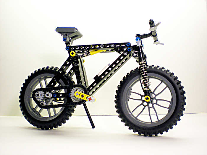 And all types of Legos are welcome, even Lego Technic, as used to build this bicycle.