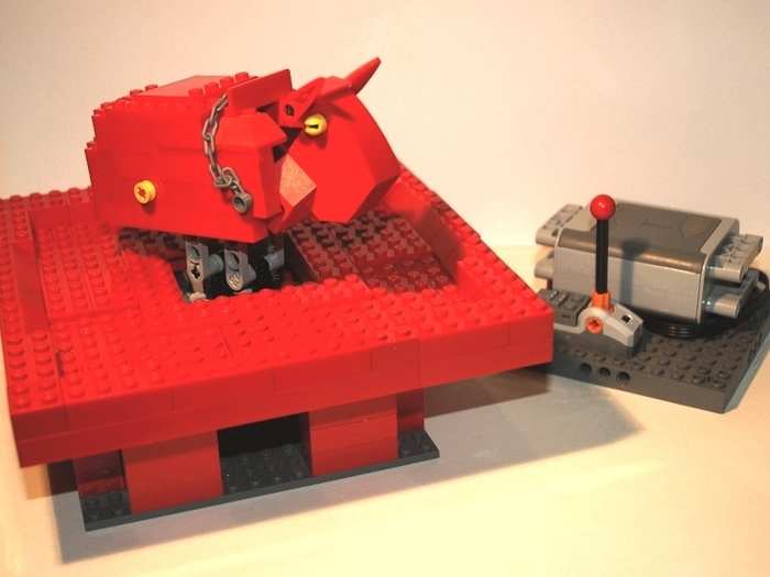 This mechanical bull presents a hazard to Lego figurines who can