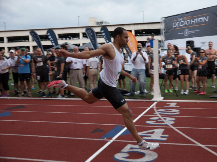 JPMorgan Chase associate/ NCAA Track & Field All-American Jason Price dominated the running events. He finished the 400 meter run in 00:49.41 and the 800 meter run in 02:03.52.