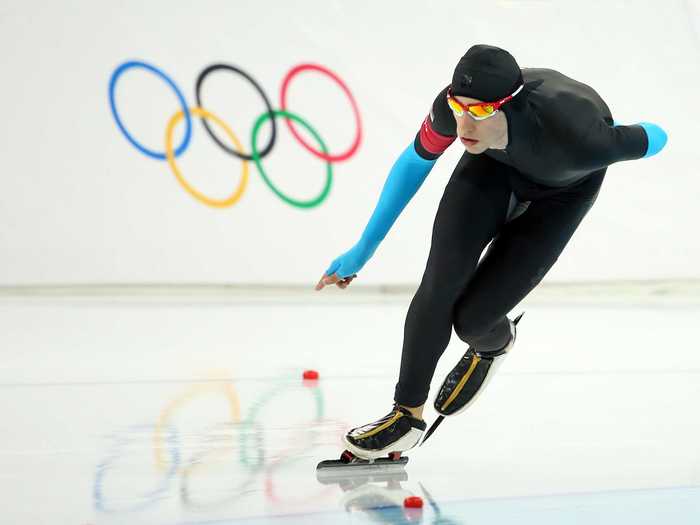 Emery Lehman is the youngest member of the U.S. speedskating team.