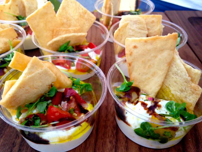 They offered another savory yogurt cup of heirloom tomatoes and basil with balsamic vinaigrette.