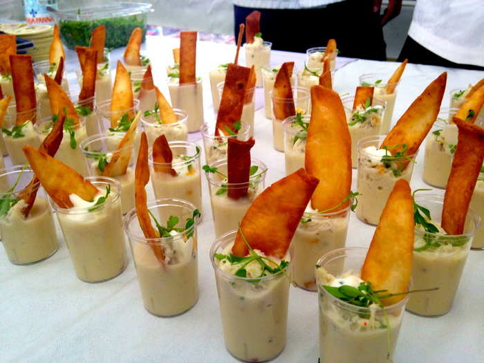 The Riviera Maya in Cancun gave out delicious crab gazpacho with banana chips.