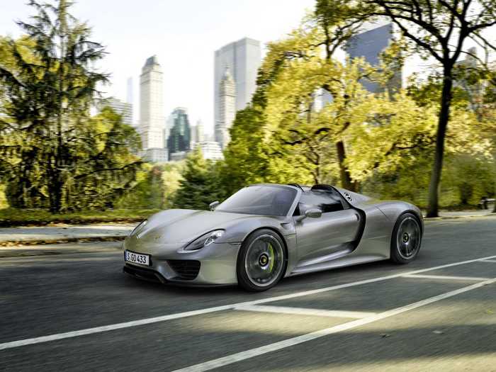 9. Porsche 918 Spyder - 211 MPH (tie): The $930,000 918 hybrid, the most advanced production vehicle ever to carry the legendary Porsche badge, is powered by a state-of-the-art 887 horsepower hybrid V8 powertrain.