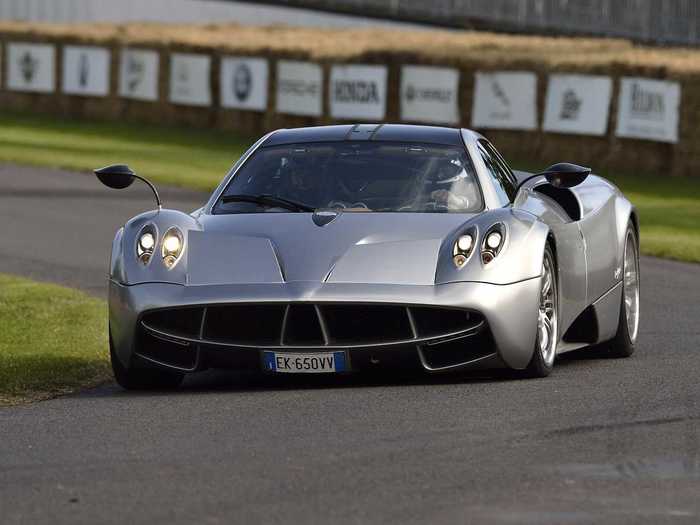 5. Pagani Huayra - 230 MPH: The artists at Pagani have taken the painstaking process of building a hypercar to new heights by meticulously crafting every dial, switch and body panel to maximize utility and aesthetic beauty. The $1.4 million Huayra is propelled by a hand-built 720 hp turbocharged V12 from Mercedes-AMG.