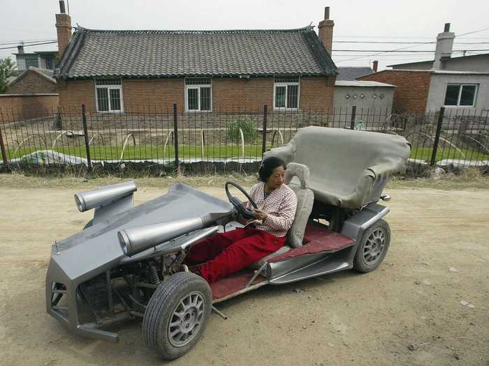 Zhang Jinduo China built this racing car entirely at home with the help of his son, a car mechanic.