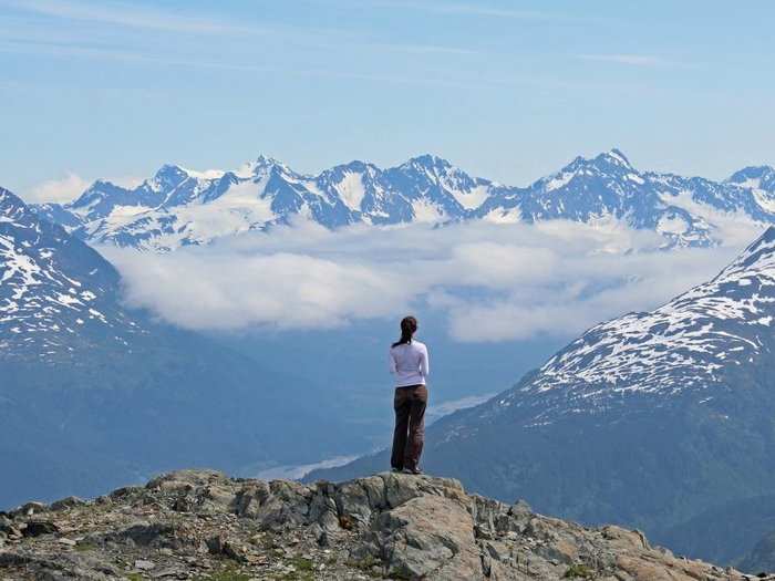 ALASKA: The ocean, ice, and mountains all meet at Kenai Fjords National Park in Seward, Alaska. Enjoy the park by foot or take a boat cruise along the coast in the summer.