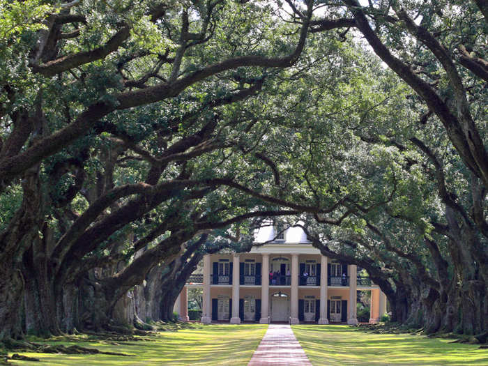 LOUISIANA: The Oak Alley Plantation is one of the few southern plantations still in peak condition. You can tour the "Big House," visit the Civil War encampment, view the permanent exhibit on the living conditions of slaves, and more.