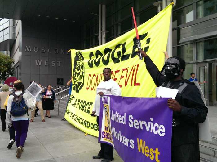 Darth Vader began the rally around 10 am.