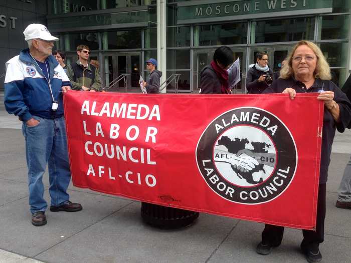 The local AFL-CIO chapter came out in support of the protesters.