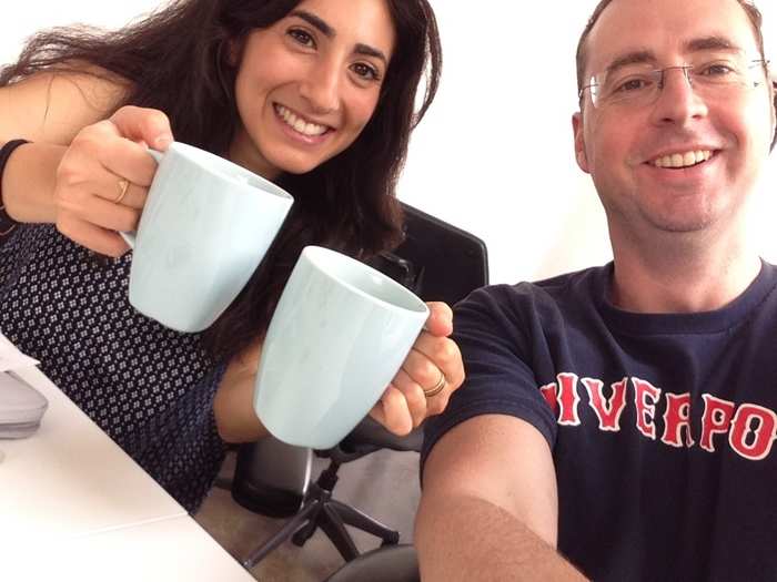 The first two cups of tea ever made in the new office.