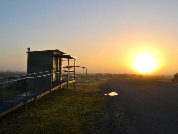 Many of the camping spots in Australia were right beside the highway. It’s chilly at sunrise but starts getting warmer around 9 a.m.