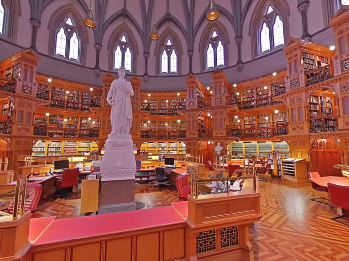 This is the Library of Parliament in Ottawa, Ontario. Google was able to take their Trekkers right on inside.
