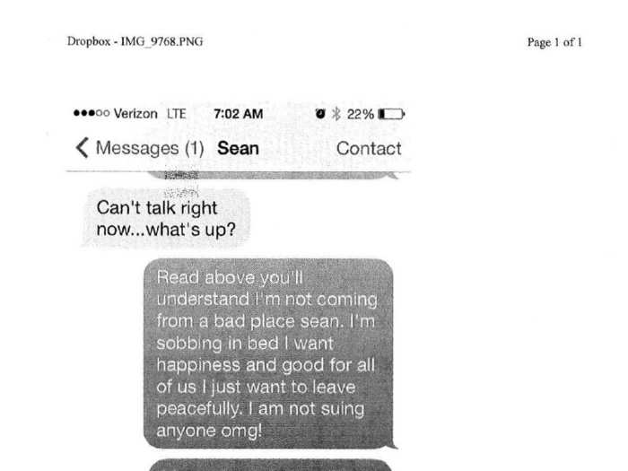 So she escalated the situation to CEO Sean Rad.