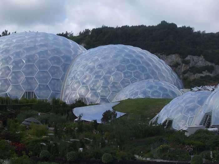 Explore the Eden Project, a pair of giant biomes that hold thousands of plant species from around the world in Cornwall, England.