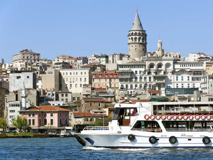 Straddle two continents on a boat tour along the Bosphorus in Istanbul, Turkey.