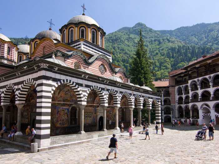 Find solace at the Rila Monastery, an Eastern Orthodox monastery in Bulgaria.