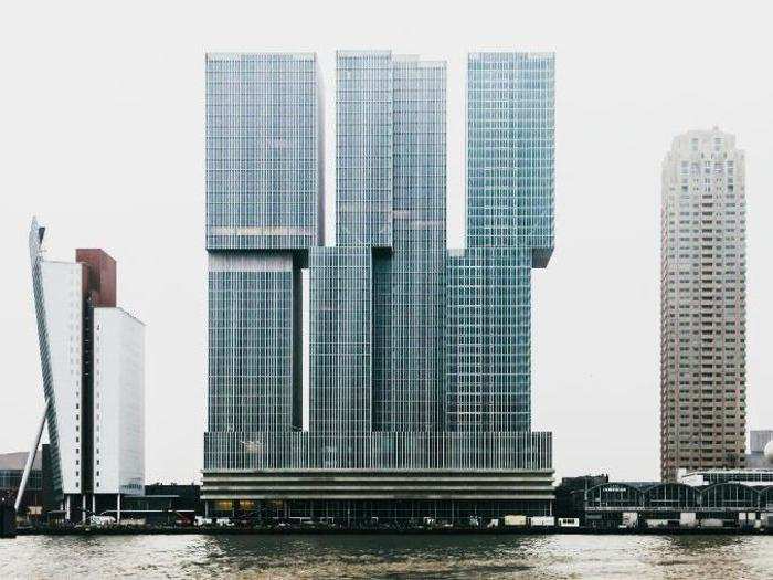 WINNER (Europe): DeRotterdam, Rotterdam. At 489 feet, the mixed-use building is the largest in the Netherlands. The three towers will be used for offices, apartments, a hotel, conference facilities, shops, restaurants, and cafes.