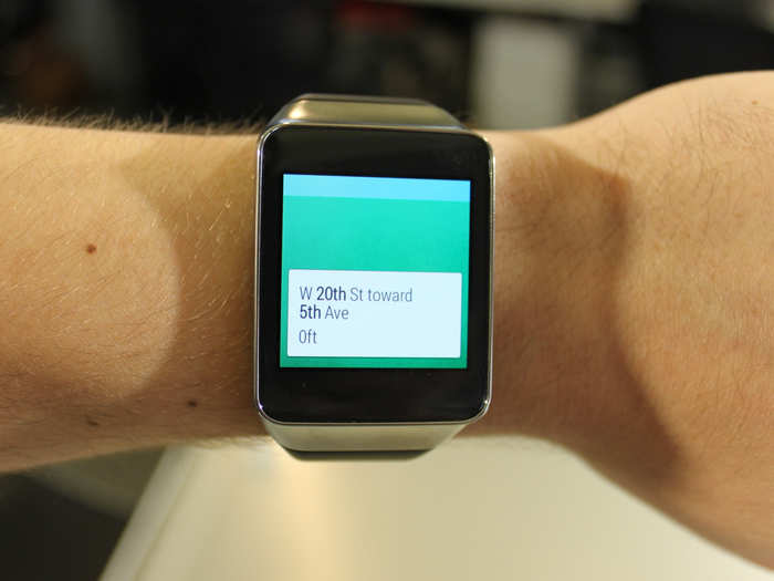 And boom! Android Wear tells us how to get there with turn-by-turn directions.