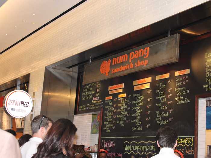 Num Pang Sandwich Shop serves Cambodian sandwiches with ingredients like Five Spice Glazed Pork Belly with Pickled Asian Pear and Ginger BBQ Brisket. The sandwich shop has been a favorite since it opened its first location in Manhattan in 2009.