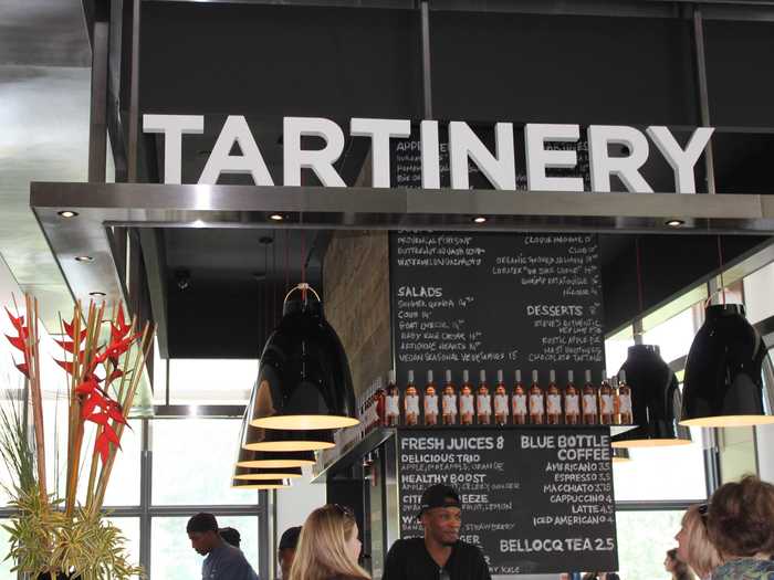 Tartinery had its own bar seating. The NoLiTa-based French restaurant is known for its tartines and French wine selection; the Hudson Eats outpost also serves wine.