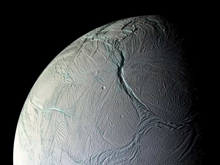Enceladus might be one of the most beautiful of Saturn