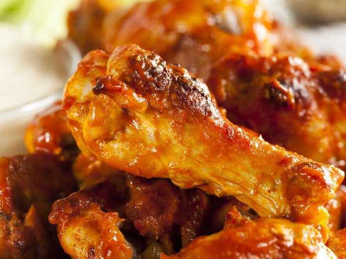 5. Buffalo chicken wings are a popular bar food and appetizer.