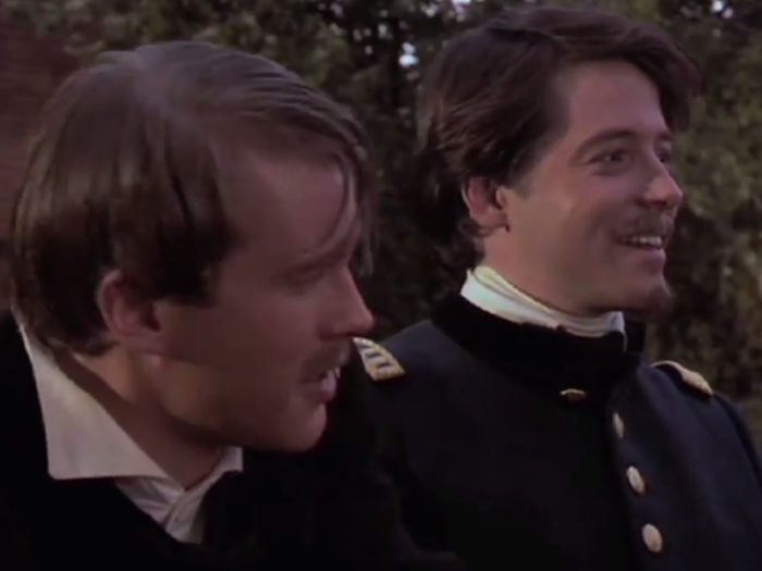 "Glory" (1989): Colonel Robert Gould Shaw (Matthew Broderick) leads the all-black 54th Regiment of the Massachusetts Volunteer Infantry during the Civil War.