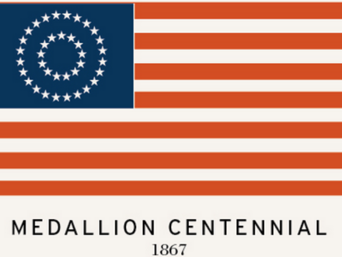 Medallion flags were especially popular during the centennial in 1876. They