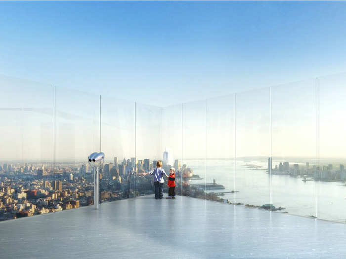 At 1,100 feet in the air, views from the observation deck will be spectacular. The developers sent a drone into the air to create this image of how the landscape will look to visitors.