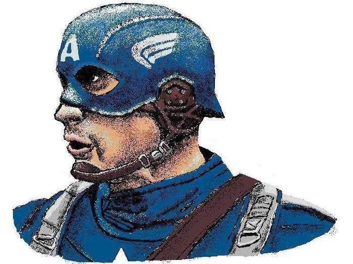 Reddit user haneytime spent 4 hours creating this Captain America portrait in MS Paint.