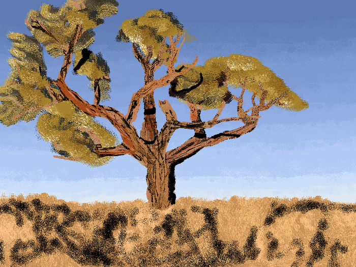 Reddit user CitizenPremier created this eucalyptus tree in MS Paint, too.