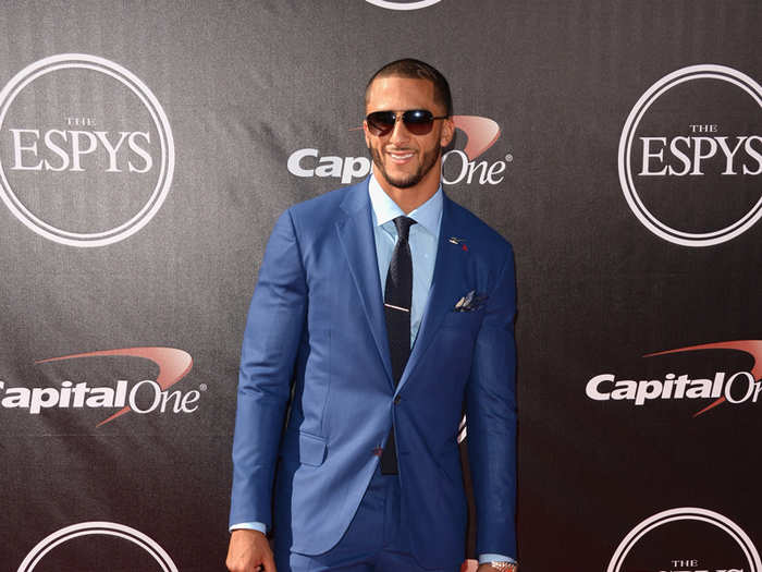 Colin Kaepernick forgot to cover his ankles.