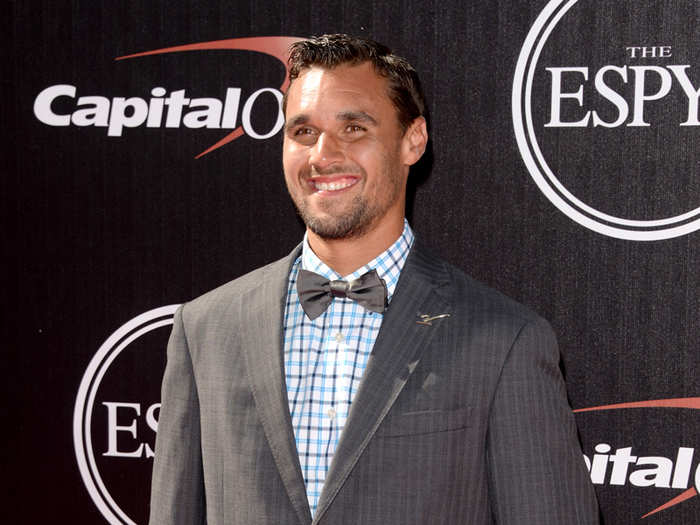 U.S. soccer player Chris Wondolowski is wearing a suit that