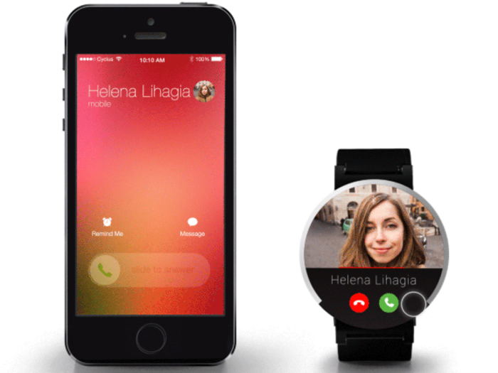 How will we do everything we love on our phones on a smart watch? Calling and Facetime could look like this, with big profile pictures and large but tons to accept a call or hang up.