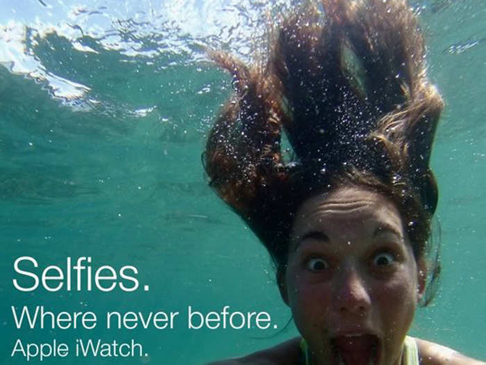 Selfies on the iWatch could be taken with a waterproof camera.