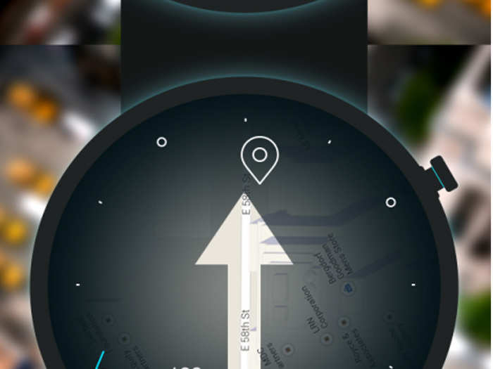 Google Maps could work like this on a tiny iWatch screen.