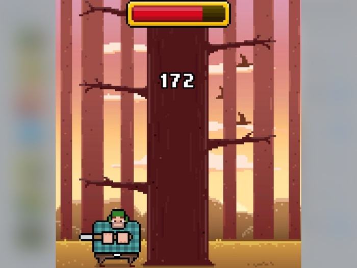 "Timberman" is a fast-paced mini game where reaction time is everything.