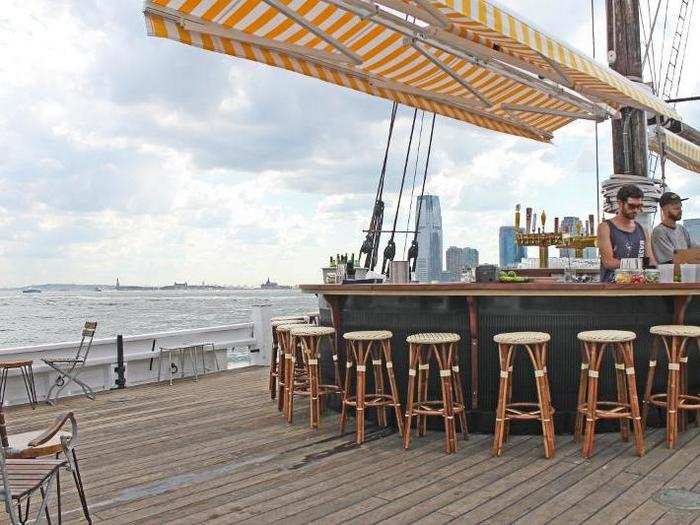 There is a full-service bar, which offers nautical themed cocktails, as well as beers from Red Hook